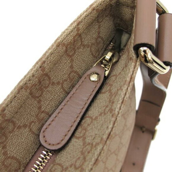 Gucci GG Supreme Monogram Flat Messenger Bag beige with pink brown trim - Picture 6 of 8